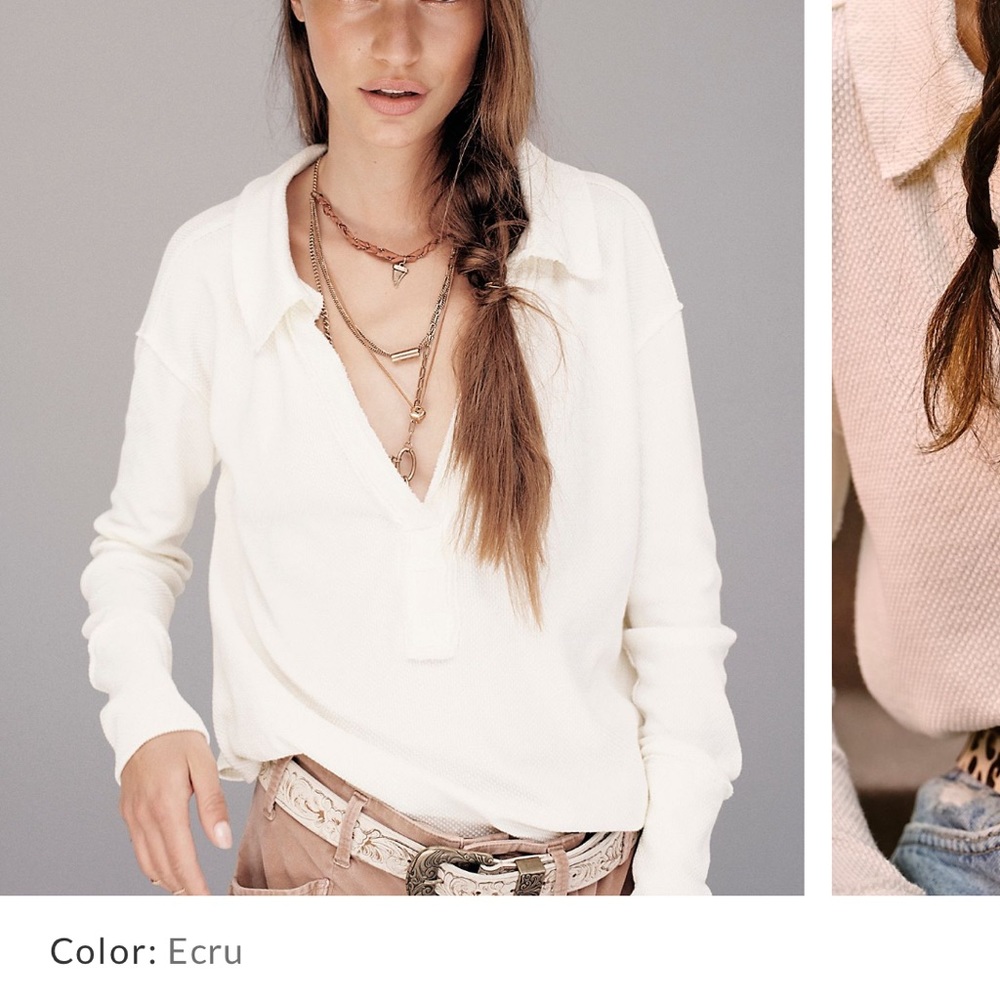 Free People Anakin Thermal Top Ecru